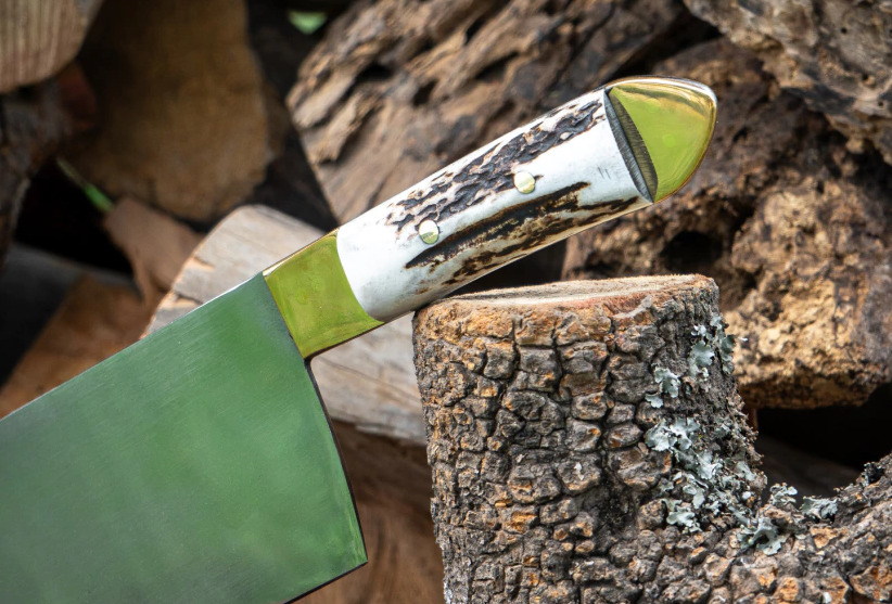 Mango asta de ciervo y bronce